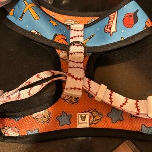 Frenchie duo reverse harnesss, baseball, L